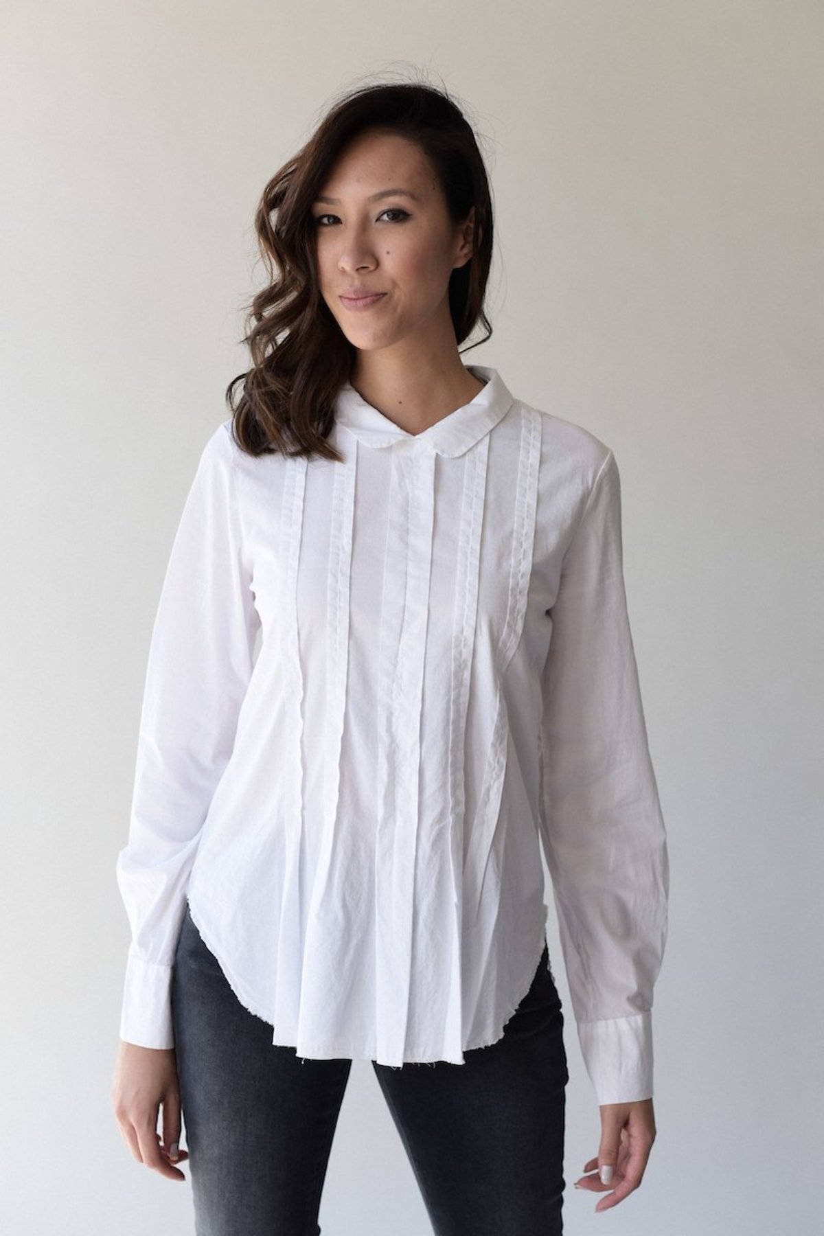 Kristensen du Nord 361 Pleat Front Blouse - White - Image 2 of 6
