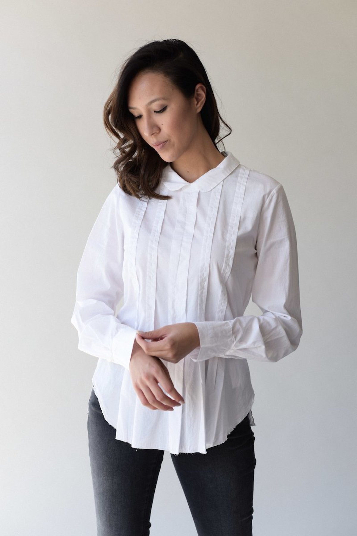 Kristensen du Nord 361 Pleat Front Blouse - White - Image 3 of 6