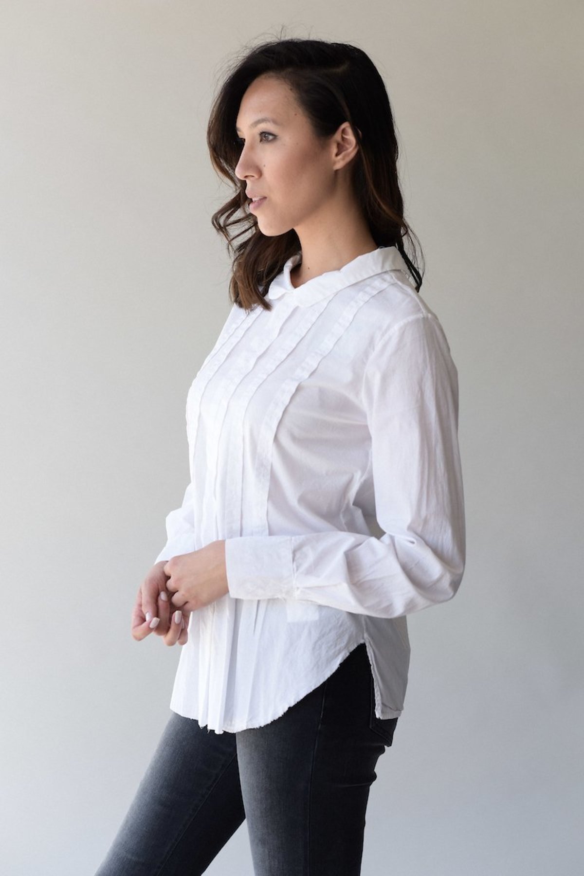 Kristensen du Nord 361 Pleat Front Blouse - White - Image 4 of 6