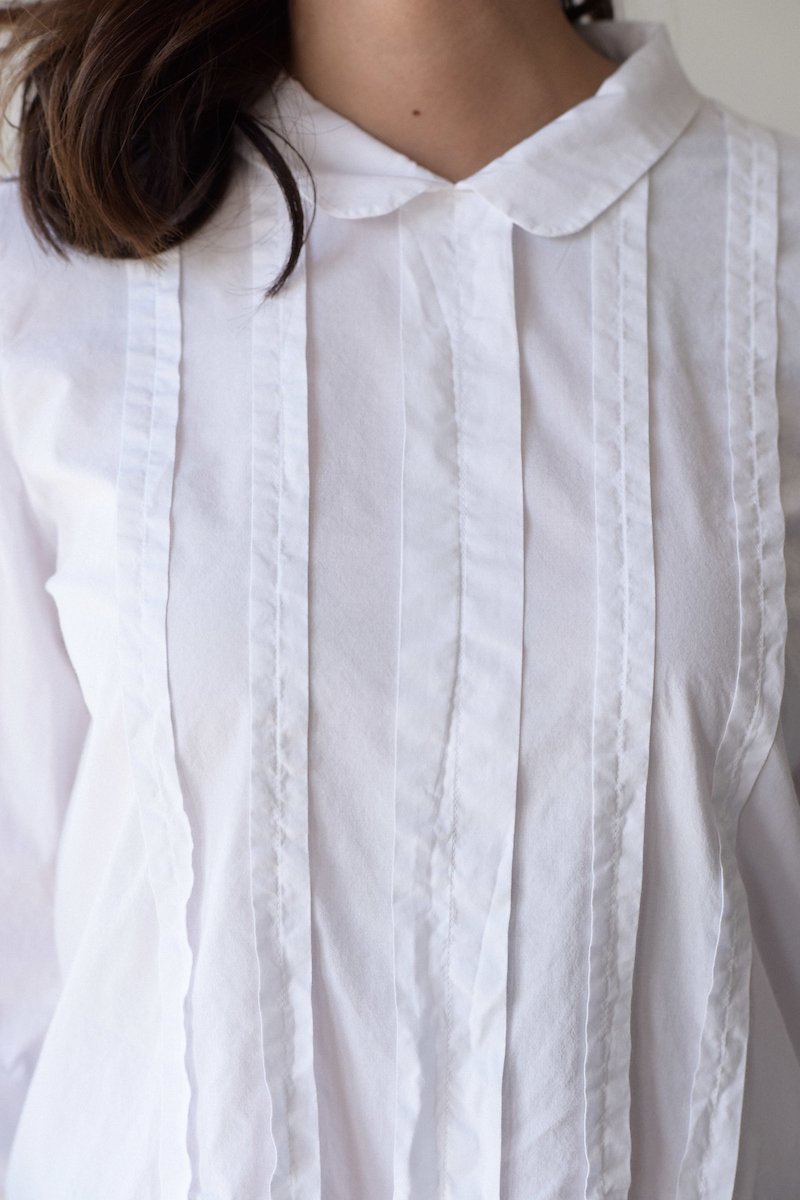 Kristensen du Nord 361 Pleat Front Blouse - White