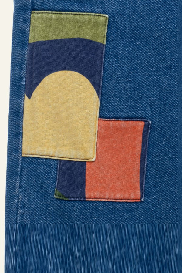 KIDS Mon Coeur Patched Denim Pant - Denim/Multi