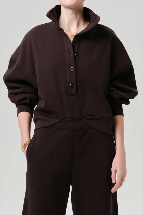 Citizens of Humanity Mirelle Funnel Neck Sweatshirt - Brown