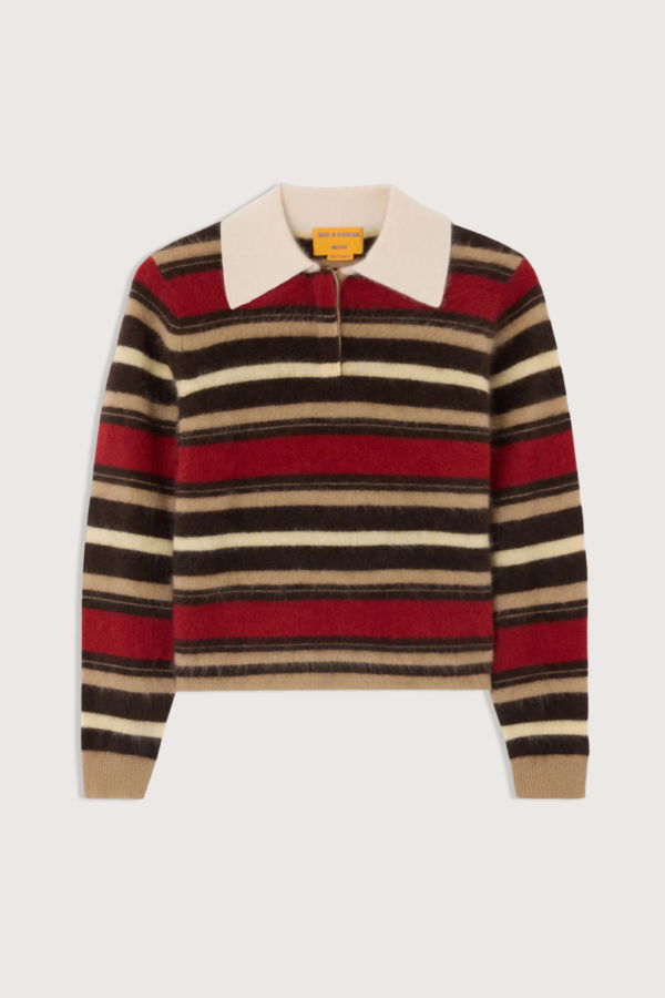 Guest in Residence Grizzly Cropped Rugby Polo - Carmine