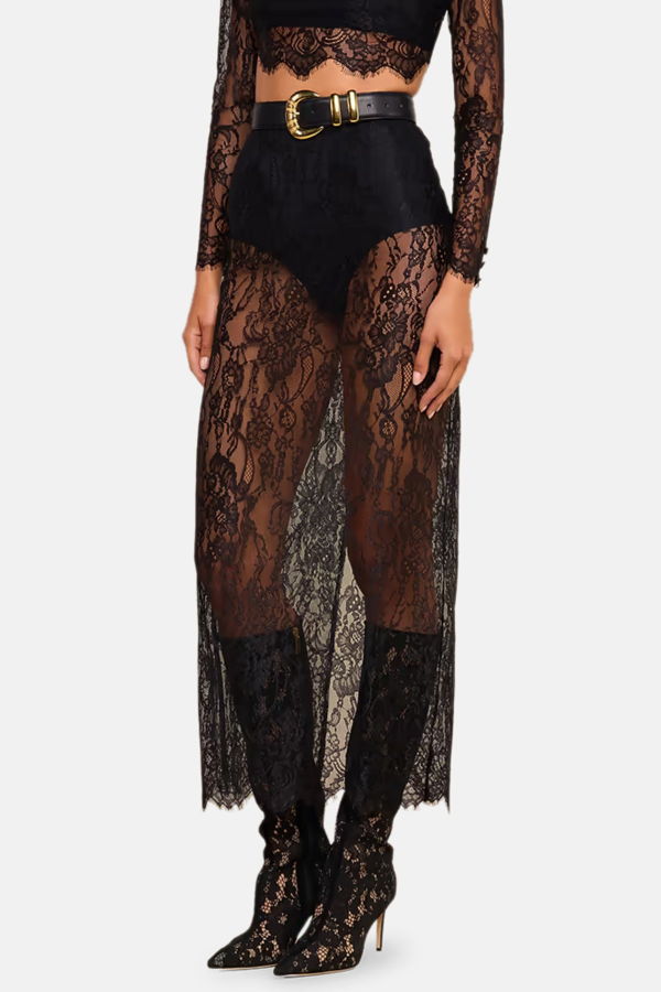 L'Agence Raymonde Lace Maxi Skirt