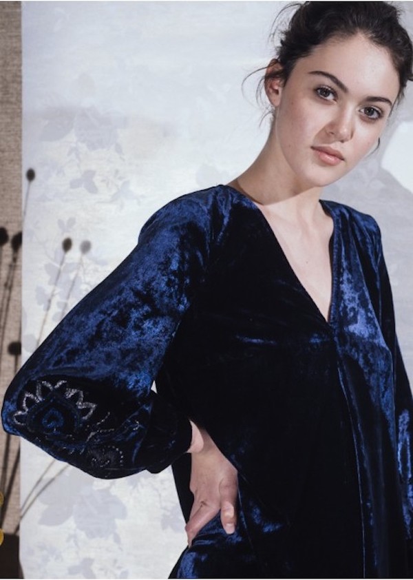 La Fée Maraboutée Embroidered Dress - Bleu Nuit La Fée Maraboutée Embroidered Dress - Bleu Nuit