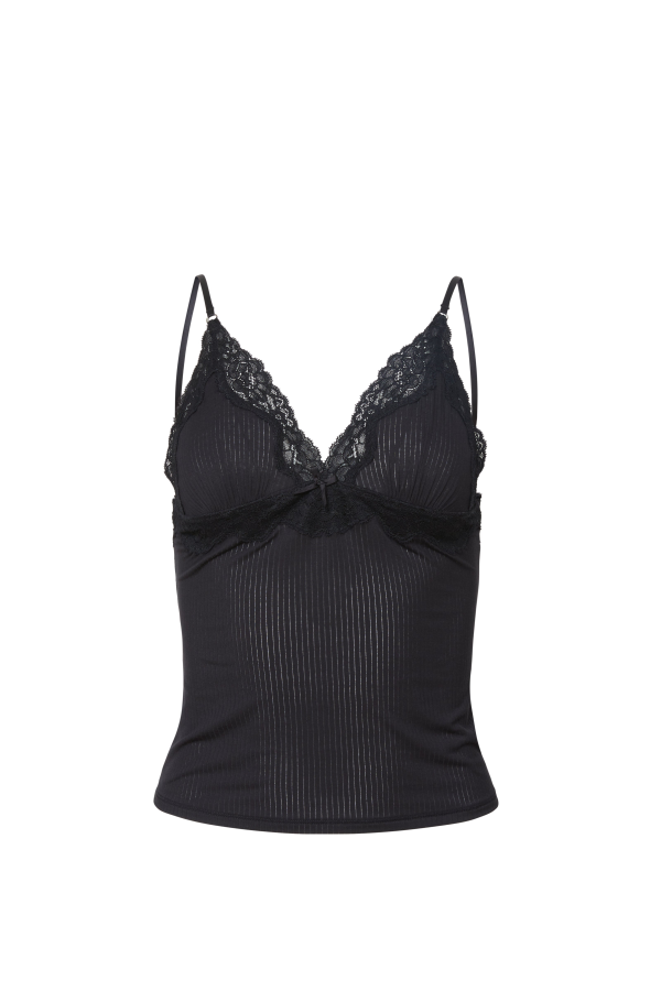 fleur du mal Butter Rib Cami - Black