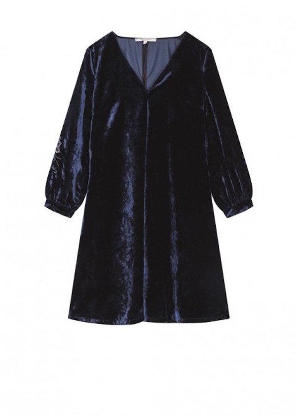 La Fée Maraboutée Embroidered Dress - Bleu Nuit La Fée Maraboutée Embroidered Dress - Bleu Nuit