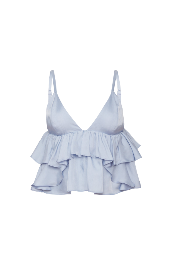 Fleur du Mal Luxe Twill Flare Cami - Ice Queen