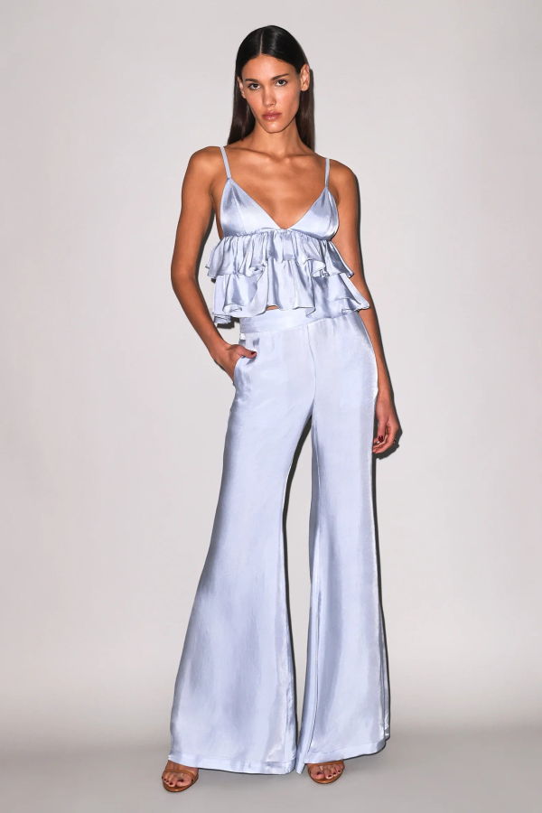 Fleur du Mal Luxe Twill Flare Cami - Ice Queen