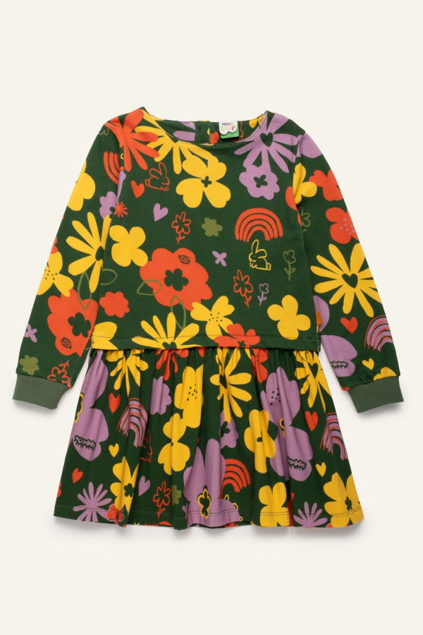 KIDS Mon Coeur Wildflower Dress - Green Pastures/Multi