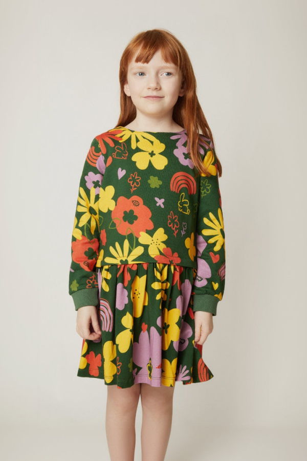 KIDS Mon Coeur Wildflower Dress - Green Pastures/Multi