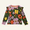 KIDS Mon Coeur Wildflower Ruffle Long Sleeve T-Shirt - Green Pastures/Multi - Thumbnail 2
