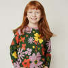 KIDS Mon Coeur Wildflower Ruffle Long Sleeve T-Shirt - Green Pastures/Multi - Thumbnail 1