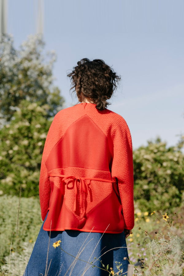 Carleen Patchwork Wrap Jacket