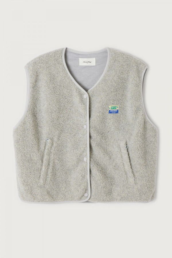 American Vintage Hoktown Fleece Vest - Polar Melange