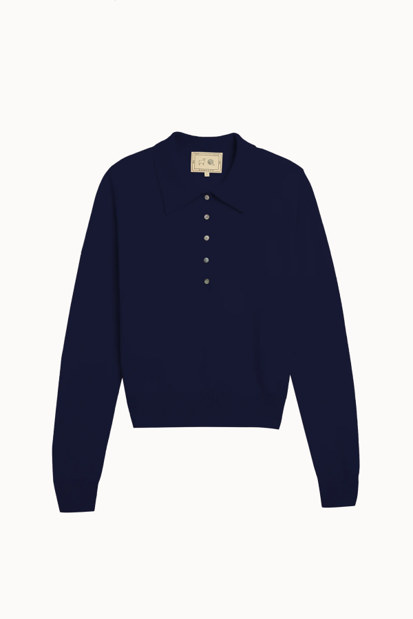 DEMYLEE Vera Polo Sweater - Navy
