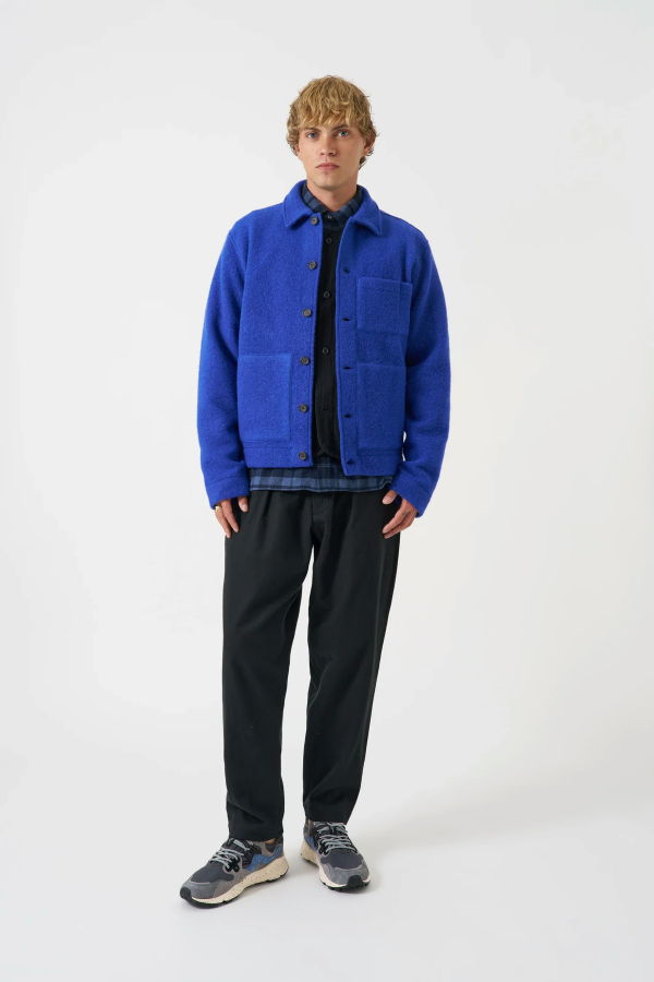 Universal Works Uniform Jacket Wool Fleece - Blue