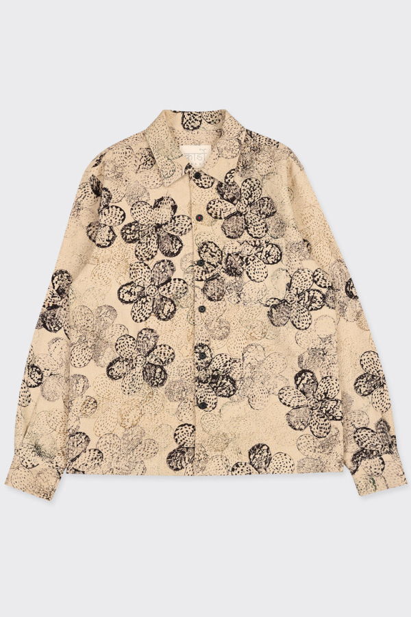 Kardo Martin Block Print Shirt in Natural Dye