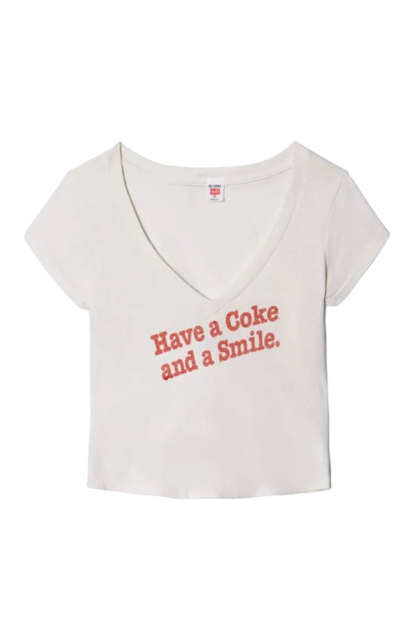 RE/DONE Skye Tee Have A Coke - Vintage White
