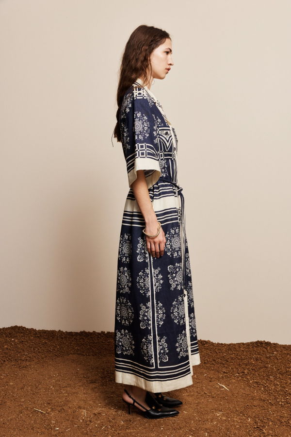 ALÉMAIS Banderra Linen Shirtdress - Navy
