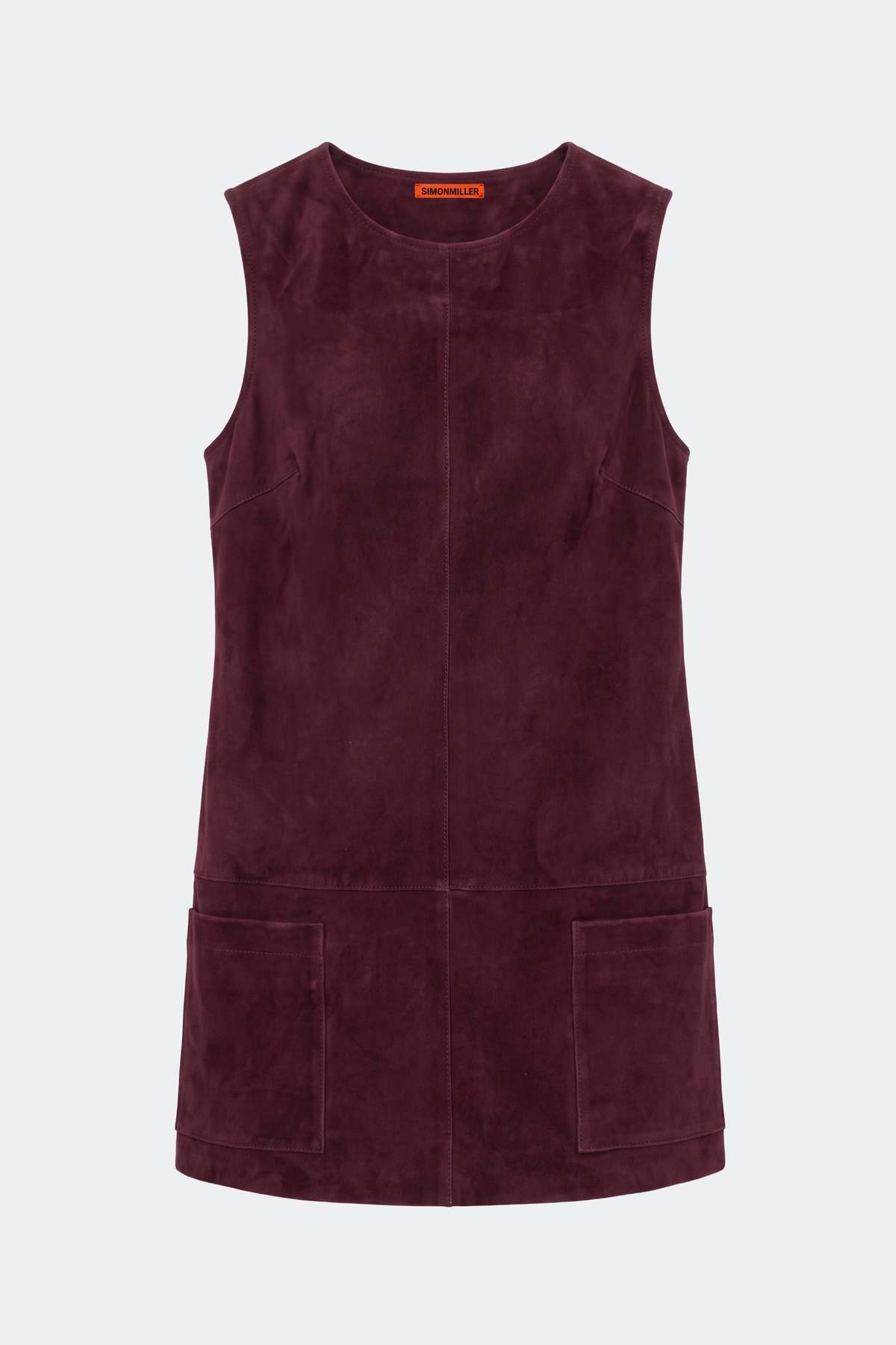 Simon Miller Delphine Suede Mini Dress - Bordeaux - Image 2 of 4