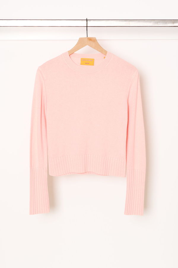 Guest in Residence Sunwash Shrunken Crew Sprinkle Sweater - Pink