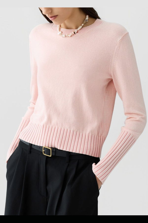 Guest in Residence Sunwash Shrunken Crew Sprinkle Sweater - Pink