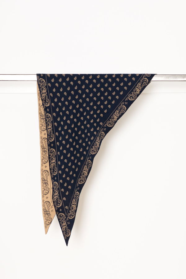 Guest in Residence The Wild Rag Scarf - Navy Camel