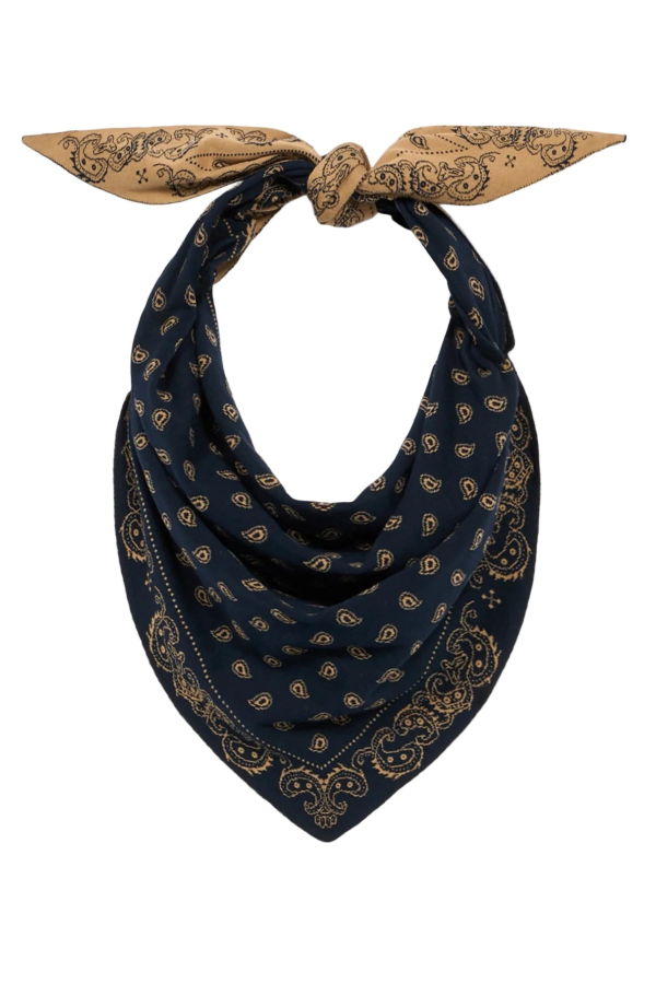 Guest in Residence The Wild Rag Scarf - Navy Camel