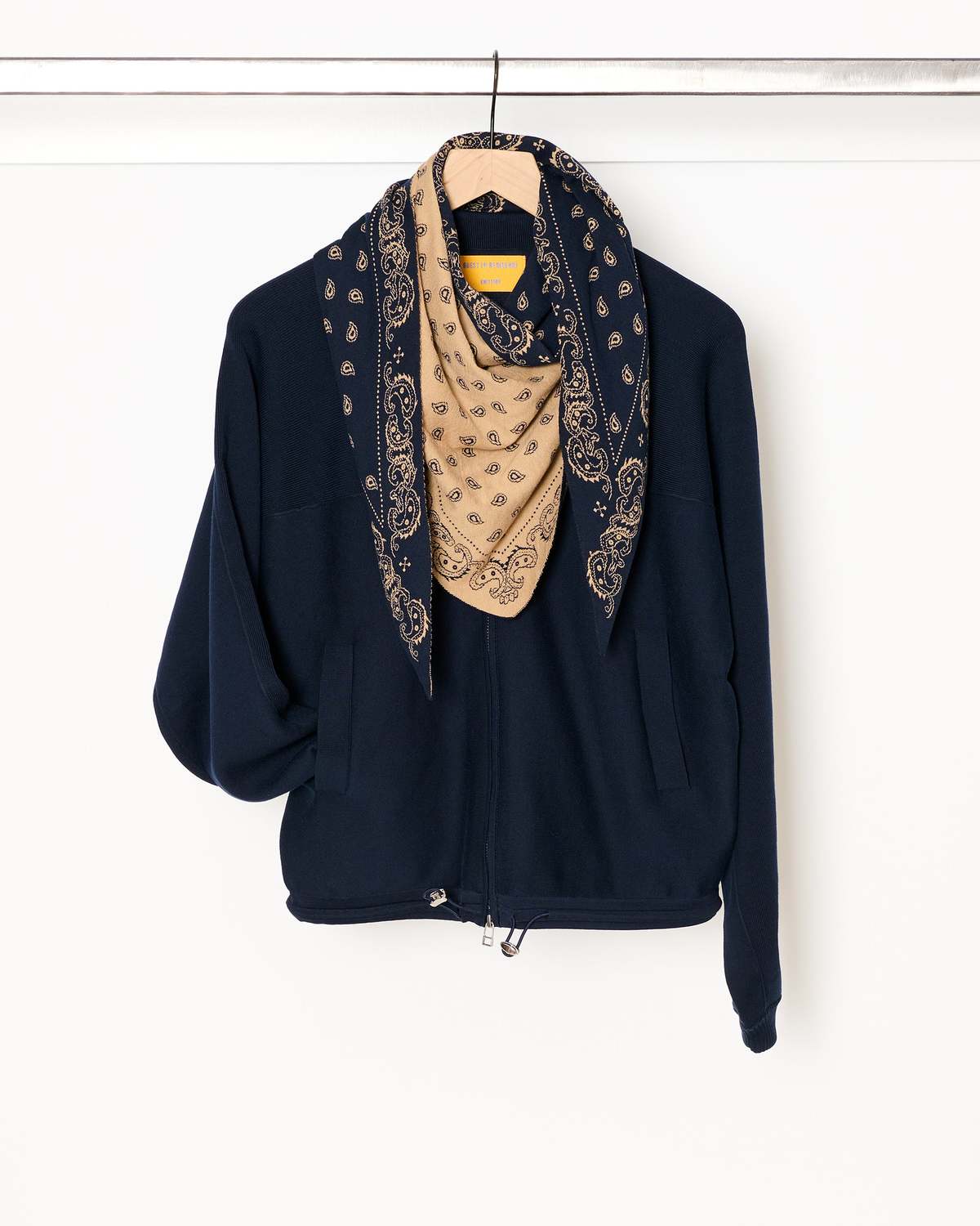 Guest in Residence The Wild Rag Scarf - Navy Camel - Image 4 of 5