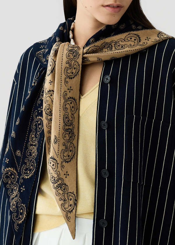 Guest in Residence The Wild Rag Scarf - Navy Camel
