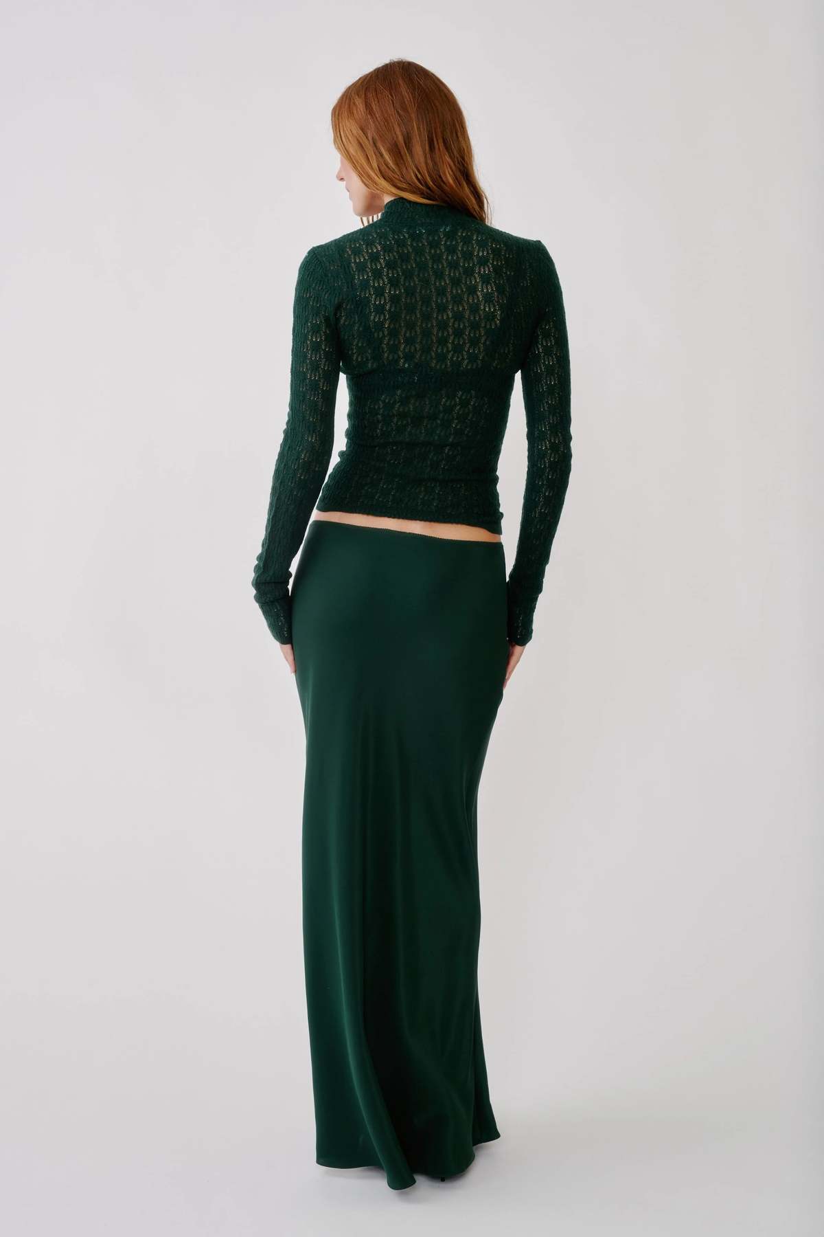 SABLYN Rhea Longsleeve Mockneck Sweater - Hunter Green - Image 4 of 4