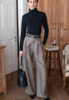 Emerson Fry Atelier Pleated Pant - Chamoise Pinstripe Linen - Thumbnail 1