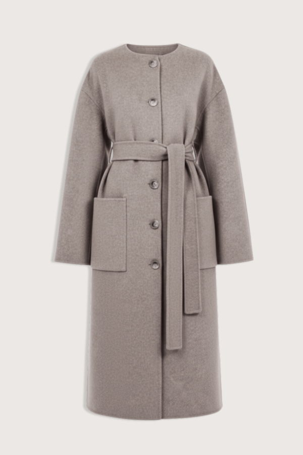 Ulla Johnson Fernanda Long Belted Coat - Dove Mel