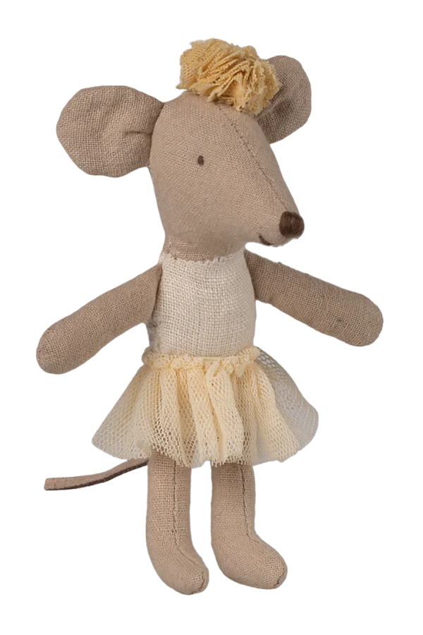 KIDS Maileg Mouse Family Little Sister Ballerina Doll - Off White