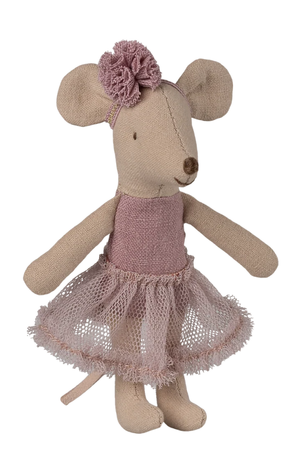 Maileg Mouse Family Little Sister Ballerina Doll - Heather Purple