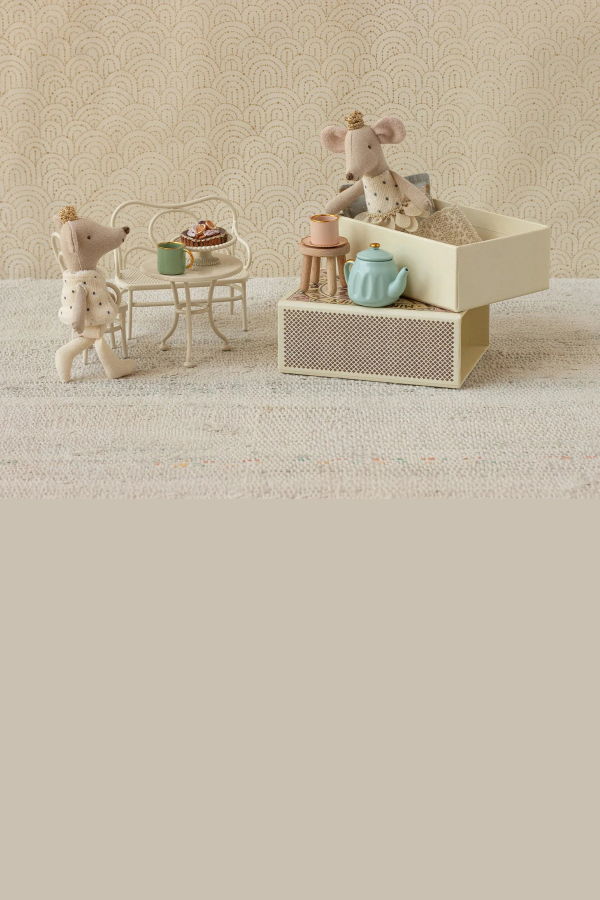 KIDS Maileg Mouse Royal Twins Little Brother and Sister in Matchbox Dolls - Multicolour