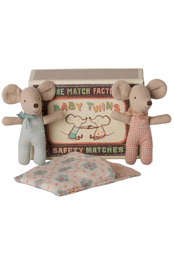 KIDS Maileg Twins, Baby Mice in Matchbox Dolls - Multicolour