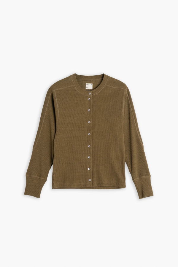 Girls of Dust Military Rib Button Down Top