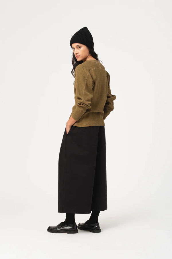 Girls of Dust Military Rib Button Down Top