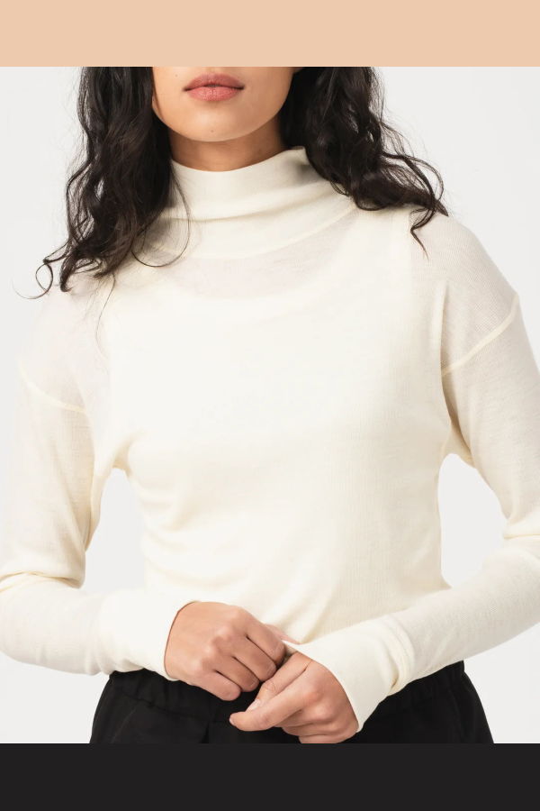 Girls of Dust Rib Wool Turtleneck