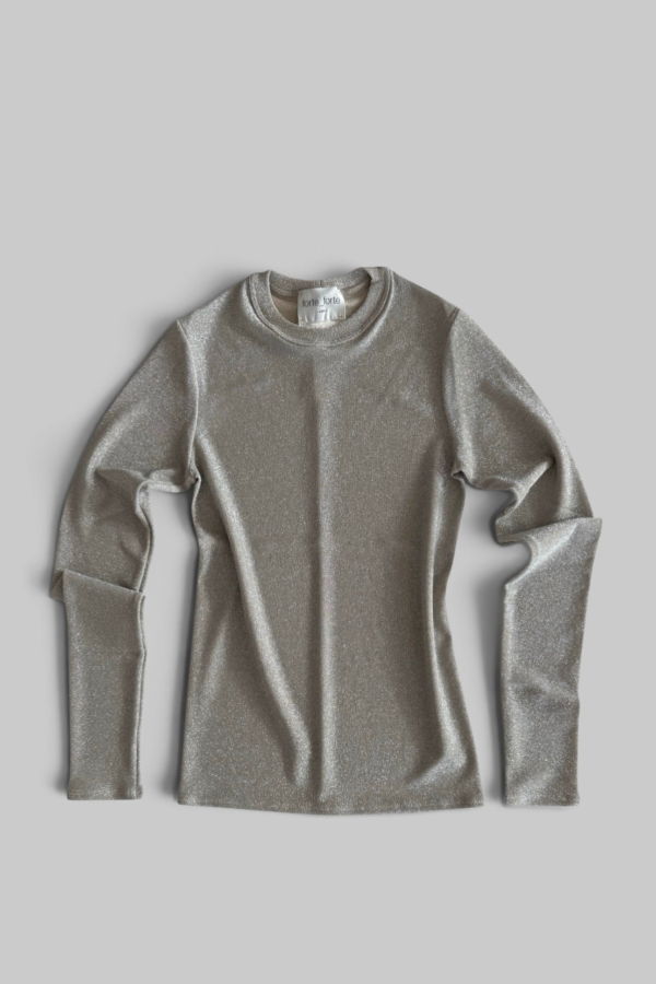 Forte Forte Lurex Jersey Roundneck T-Shirt - Moon