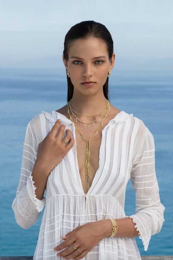 Marie Laure Chamorel No. 650 Fringe Lariat Necklace