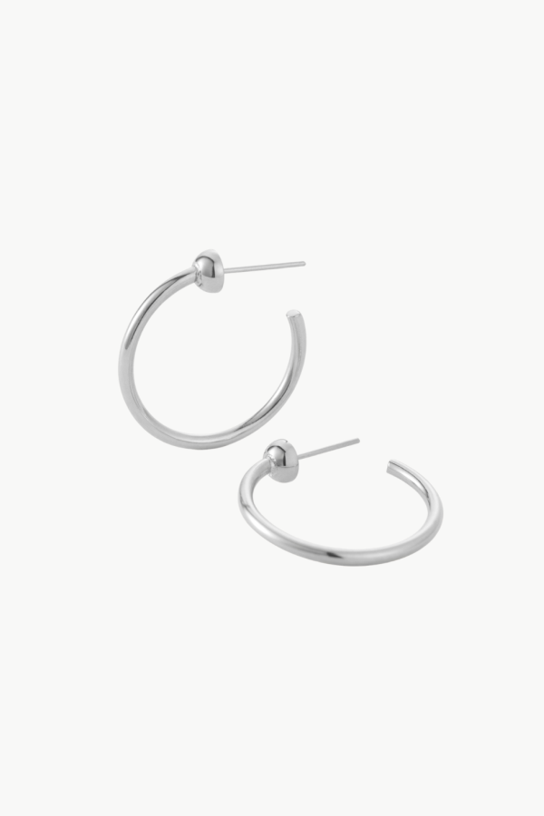 Jenny Bird Mini Icon Hoops Earrings - Platinum