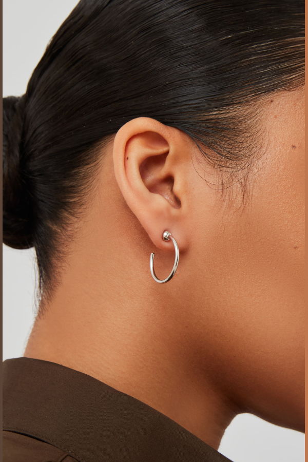 Jenny Bird Mini Icon Hoops Earrings - Platinum