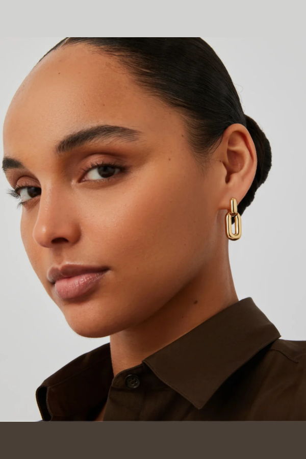 Jenny Bird Puffy Detachable Link Earrings - High Polish Gold