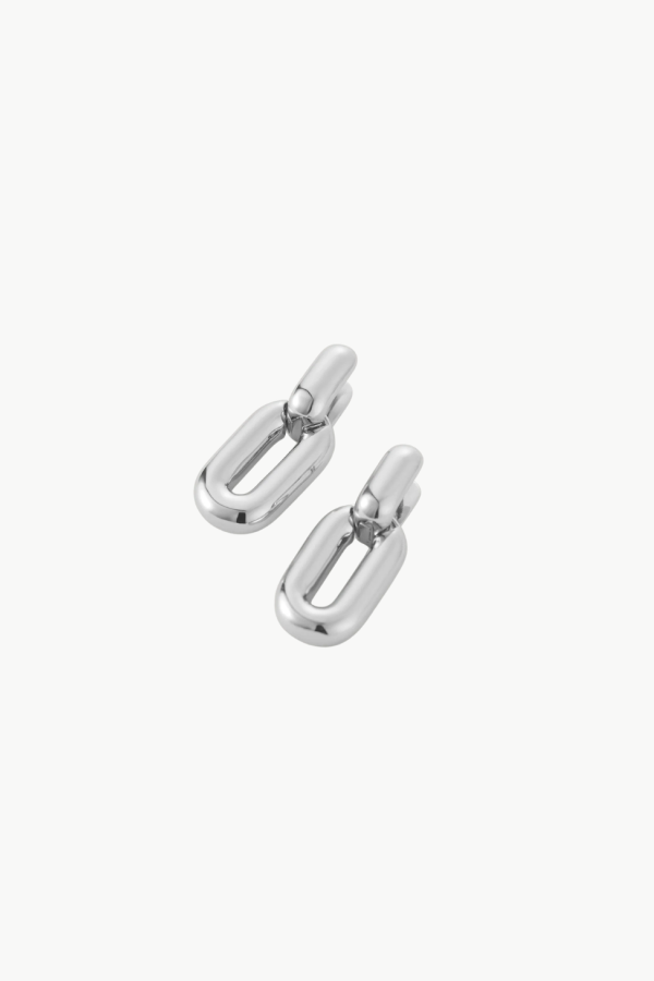 Jenny Bird Puffy Detachable Link Earrings - High Polish Silver