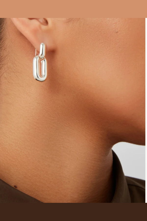 Jenny Bird Puffy Detachable Link Earrings - High Polish Silver