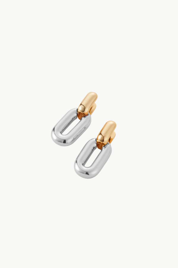 Jenny Bird Puffy Detachable Link Earrings - Two-Tone