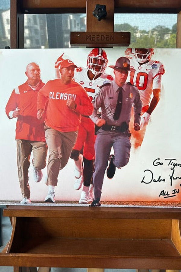 Maison Avenir Dabo Swinney Autographed Clemson Football 18.5" x 25" Print